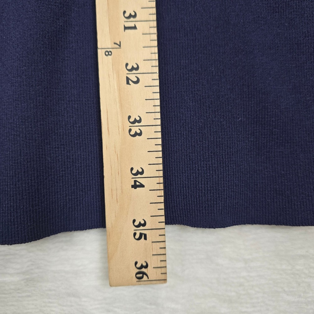 Pomander Place Navy Jessica Knit Dress Gold Button Pockets Size Medium Y24767T - Picture 5 of 9